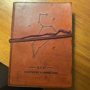 Soothi Handmade Leather Leo Zodiac Journal